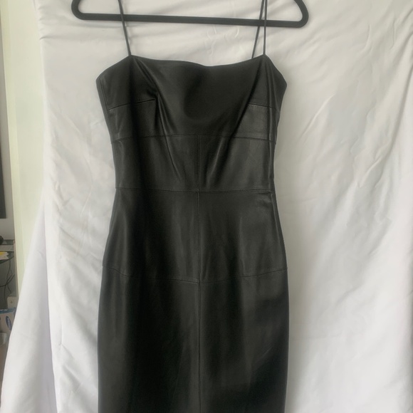 Black leather Tahari dress - Picture 1 of 6